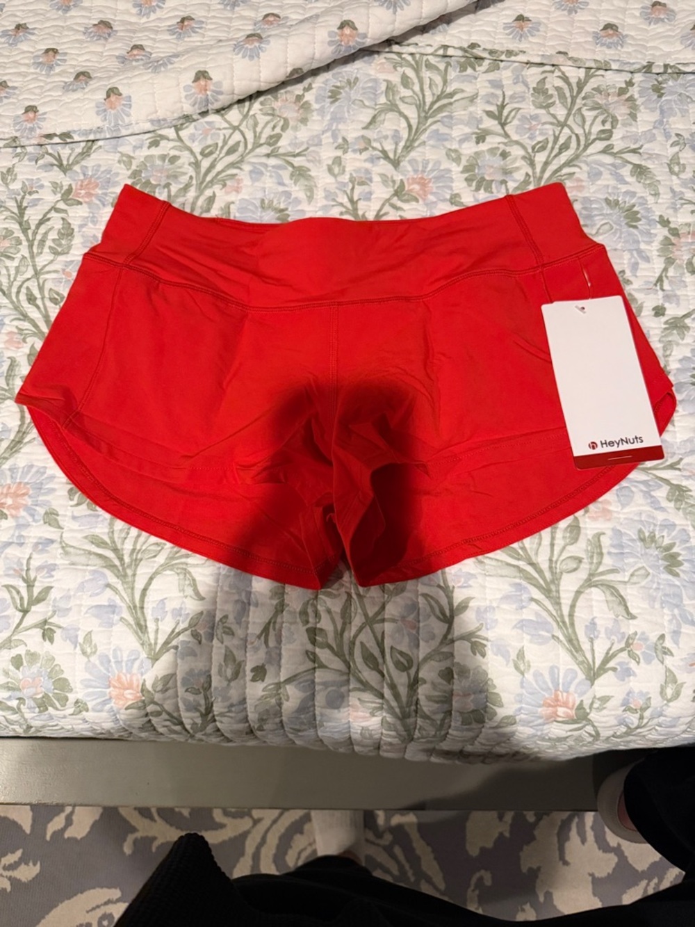 HeyNuts Women's Red Athletic Shorts with High Waist